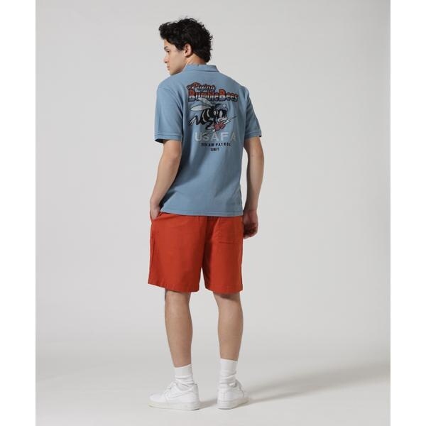 アヴィレックス（AVIREX）/《直営店限定》FADE WASH EMB POLO ”BUMBLE BEE” ／ フェイドウォッシュ