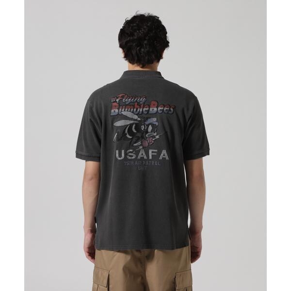 アヴィレックス（AVIREX）/《直営店限定》FADE WASH EMB POLO ”BUMBLE BEE” ／ フェイドウォッシュ