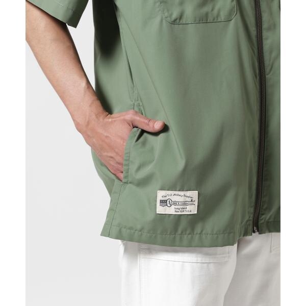 アヴィレックス（AVIREX）/《WEB&限定》ZIP UP WORK SHIRT ”25” ／ ジップアップ ワーク半袖