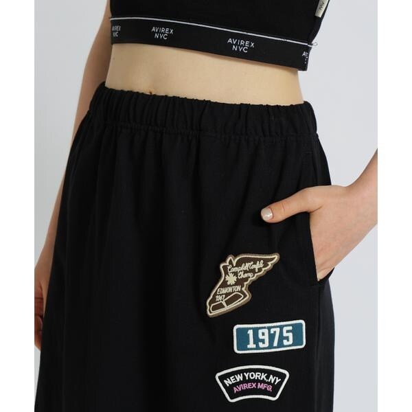 アヴィレックス（AVIREX）/《WEB&限定》JERSEY SKIRT PATCHED／ジャージ スカート パッチ
