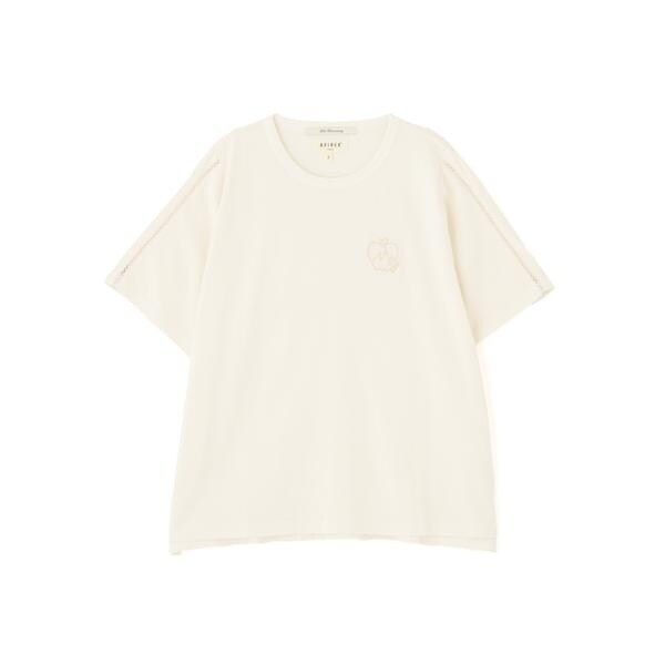 アヴィレックス（AVIREX）/《直営店限定》LACE DETAILS EMBROIDERY T−SHIRT／レースディテール刺繍T