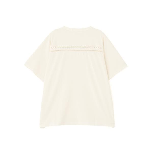 アヴィレックス（AVIREX）/《直営店限定》LACE DETAILS EMBROIDERY T−SHIRT／レースディテール刺繍T