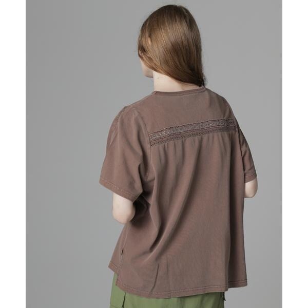 アヴィレックス（AVIREX）/《直営店限定》LACE DETAILS EMBROIDERY T−SHIRT／レースディテール刺繍T