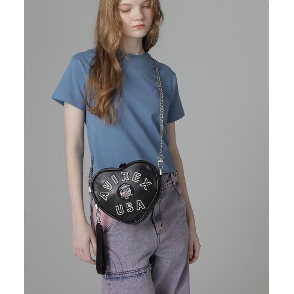 アヴィレックス（AVIREX）/《直営店限定》VARSITY HEART CHAIN BAG／バーシティーハートチェーンバッグ