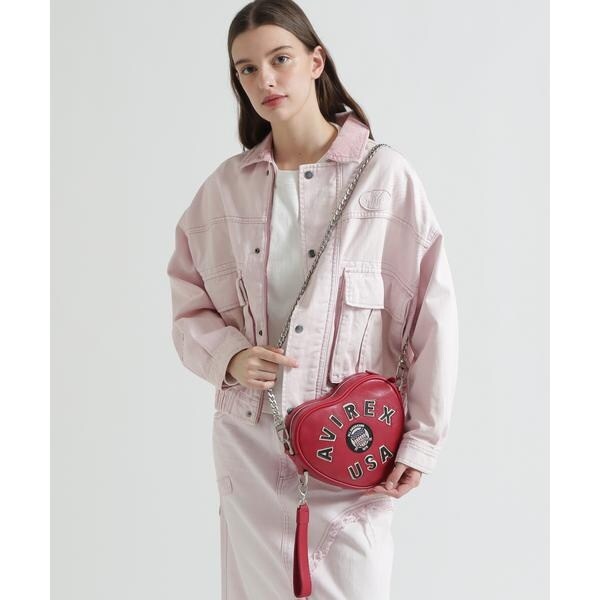 アヴィレックス（AVIREX）/《直営店限定》VARSITY HEART CHAIN BAG／バーシティーハートチェーンバッグ