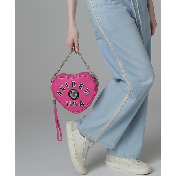アヴィレックス（AVIREX）/《直営店限定》VARSITY HEART CHAIN BAG／バーシティーハートチェーンバッグ