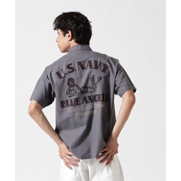 アヴィレックス（AVIREX）/《WEB&限定》COTTON LINEN SHIRT ”BLUE ANGELS” ／ コッ