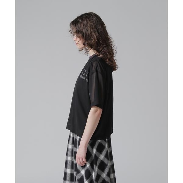 アヴィレックス（AVIREX）/《WOMAN／直営店限定》SHEER LAYERED PRINT T−SHIRT／シアーレイヤード