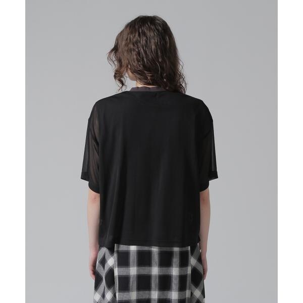 アヴィレックス（AVIREX）/《WOMAN／直営店限定》SHEER LAYERED PRINT T−SHIRT／シアーレイヤード