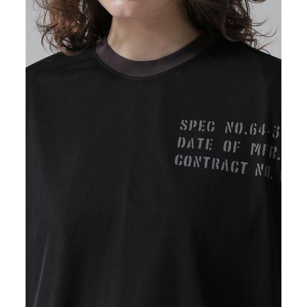 アヴィレックス（AVIREX）/《WOMAN／直営店限定》SHEER LAYERED PRINT T−SHIRT／シアーレイヤード