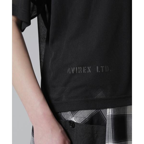 アヴィレックス（AVIREX）/《WOMAN／直営店限定》SHEER LAYERED PRINT T−SHIRT／シアーレイヤード