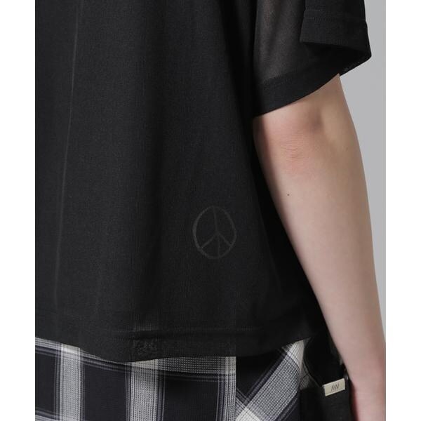 アヴィレックス（AVIREX）/《WOMAN／直営店限定》SHEER LAYERED PRINT T−SHIRT／シアーレイヤード