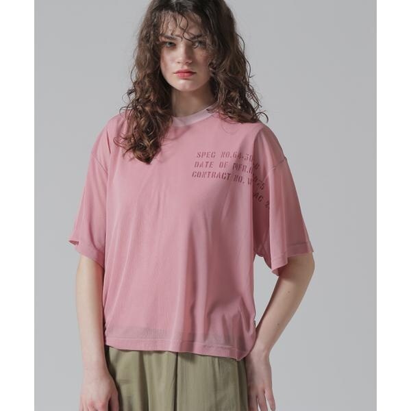アヴィレックス（AVIREX）/《WOMAN／直営店限定》SHEER LAYERED PRINT T−SHIRT／シアーレイヤード
