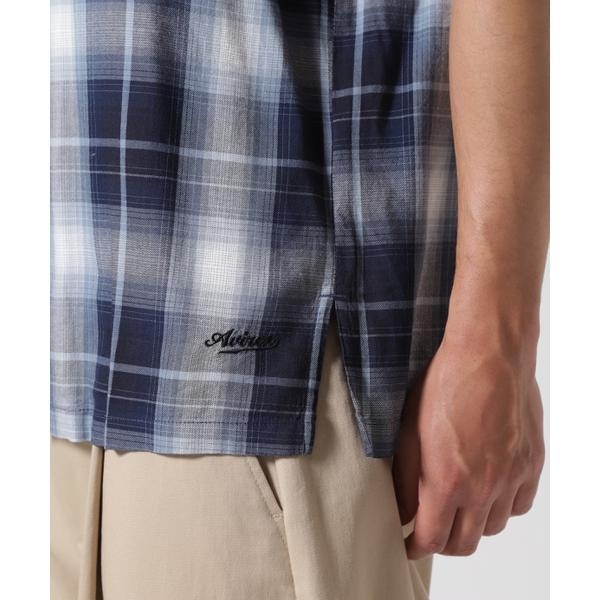 アヴィレックス（AVIREX）/ONE POINT OMBRE CHECK SHIRT ／ 半袖 ワンポイント オンブレチェックシャ_12