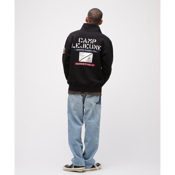 アヴィレックス（AVIREX）/《直営店限定》CAMP LEJEUNE PATCHED STAND ZIP SWEAT