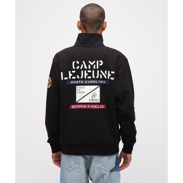 アヴィレックス（AVIREX）/《直営店限定》CAMP LEJEUNE PATCHED STAND ZIP SWEAT