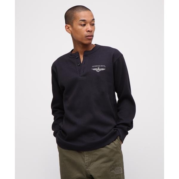 アヴィレックス（AVIREX）/《直営店限定》HONEYCOMB WAFFLE HENRY NECK NAVAL T−SHIRT