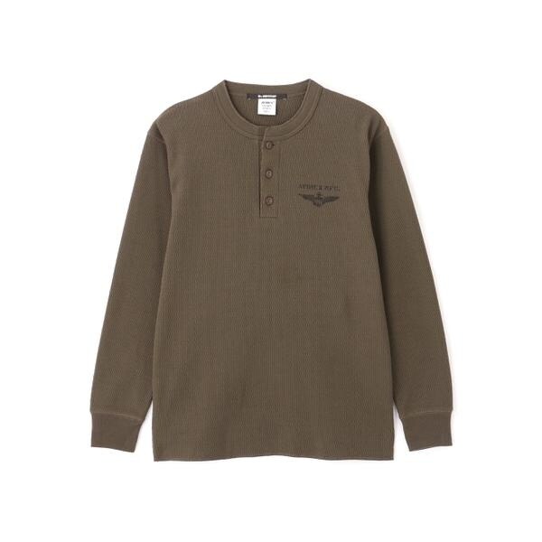 アヴィレックス（AVIREX）/《直営店限定》HONEYCOMB WAFFLE HENRY NECK NAVAL T−SHIRT