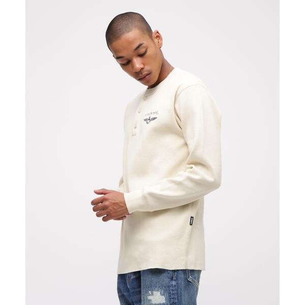 アヴィレックス（AVIREX）/《直営店限定》HONEYCOMB WAFFLE HENRY NECK NAVAL T−SHIRT