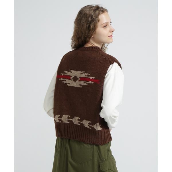 アヴィレックス（AVIREX）/《WOMAN／直営店限定》PATTERN KINT VEST／パターンニットベスト