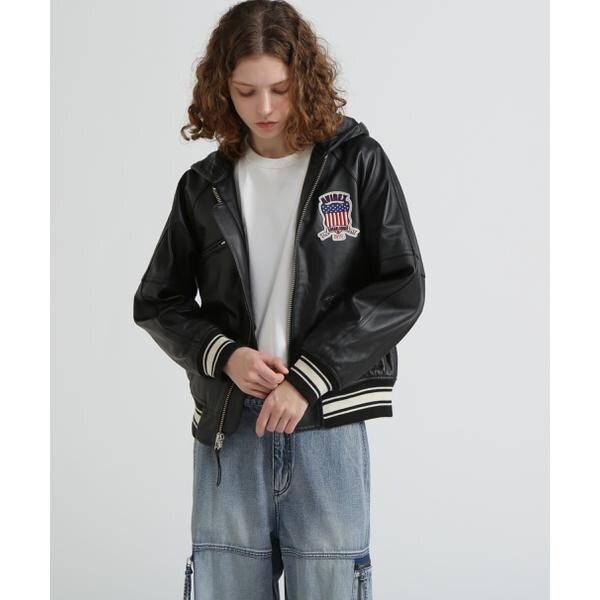 アヴィレックス（AVIREX）/《WOMAN》SIGNATURE HOODED LEATHER
