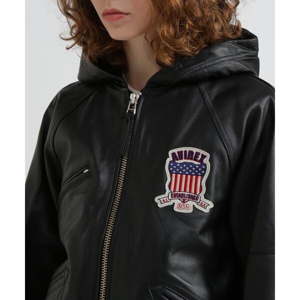 アヴィレックス（AVIREX）/《WOMAN》SIGNATURE HOODED LEATHER