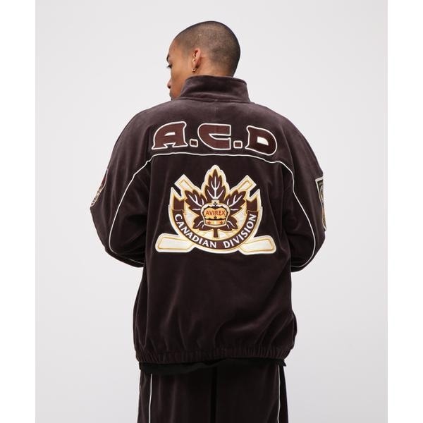 アヴィレックス（AVIREX）/VELOUR RAGLAN SLEEVE STAND ZIP A．C．D