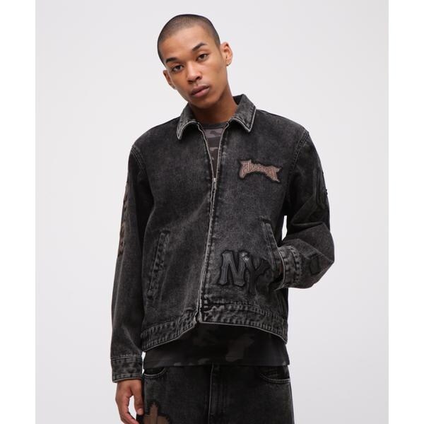 アヴィレックス（AVIREX）/LEATHER PATCH DENIM JACKET_3