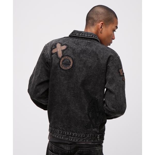 アヴィレックス（AVIREX）/LEATHER PATCH DENIM JACKET_4