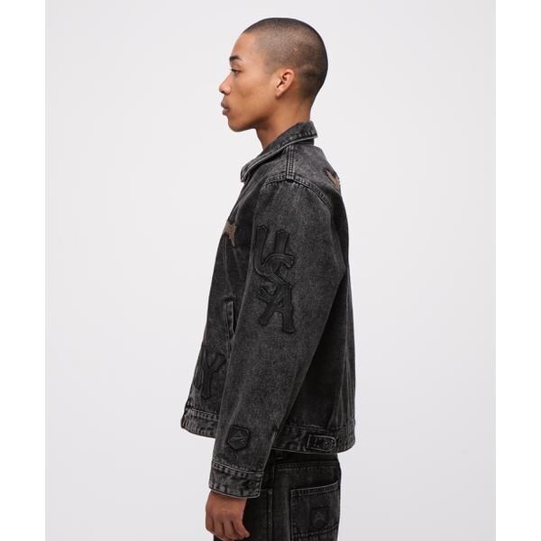 アヴィレックス（AVIREX）/LEATHER PATCH DENIM JACKET_8