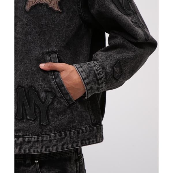 アヴィレックス（AVIREX）/LEATHER PATCH DENIM JACKET_12