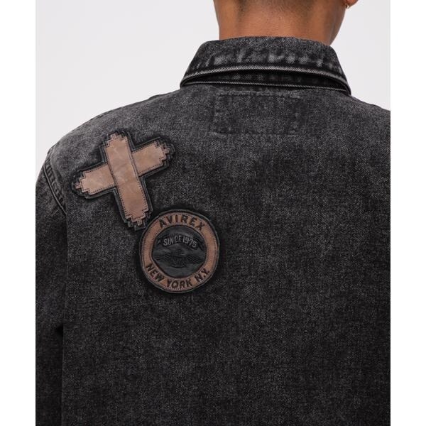 アヴィレックス（AVIREX）/LEATHER PATCH DENIM JACKET_15