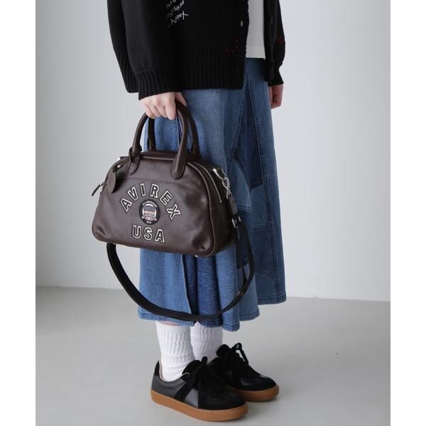 アヴィレックス（AVIREX）/《直営店限定》VARSITY LEATHER MINI−BOSTON BAG ／ AVX5625
