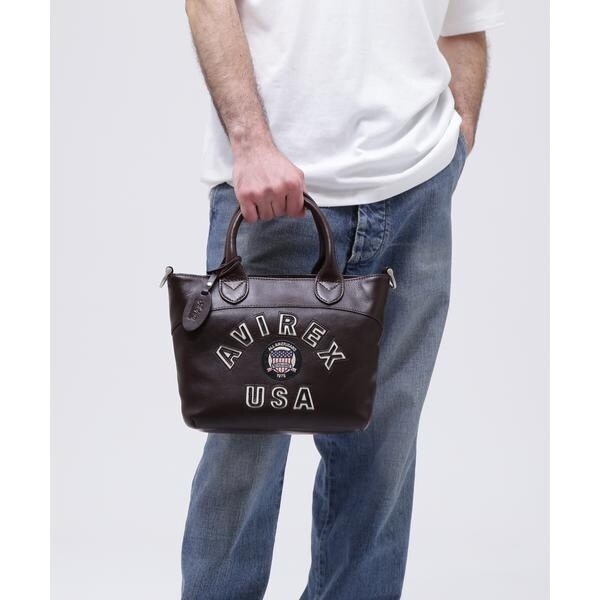 アヴィレックス（AVIREX）/《直営店限定》VARSITY LEATHER MINI TOTE BAG ／ AVX5626