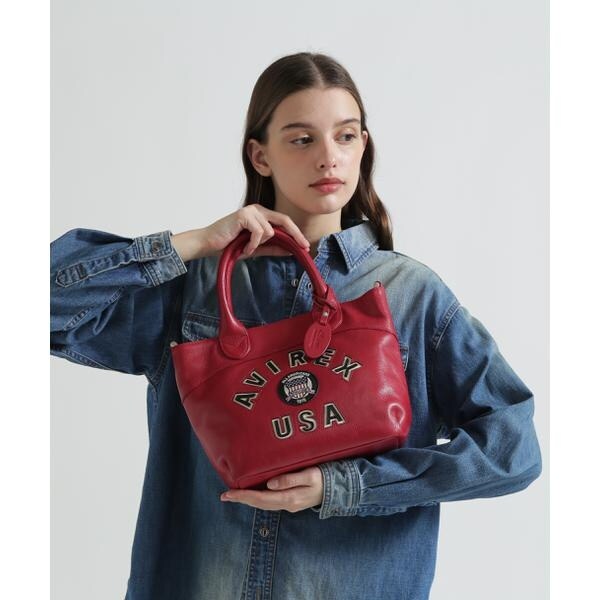 アヴィレックス（AVIREX）/《直営店限定》VARSITY LEATHER MINI TOTE BAG ／ AVX5626
