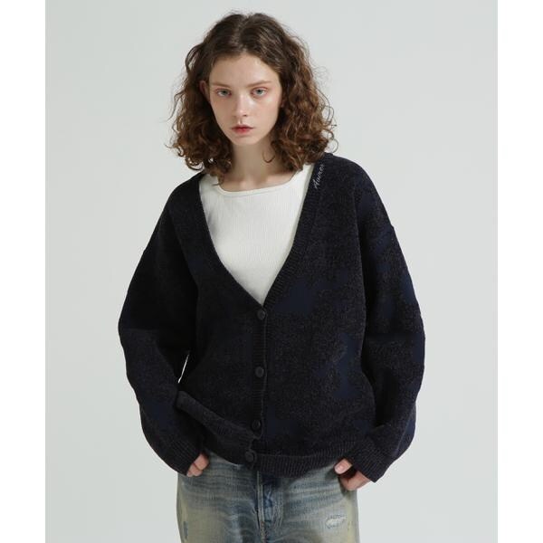 アヴィレックス（AVIREX）/《直営店限定》BOUCLE CAMO KINT CARDIGAN