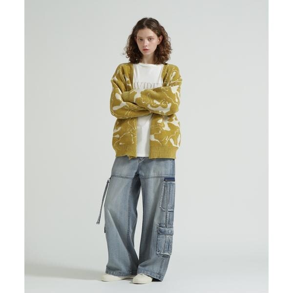 アヴィレックス（AVIREX）/《直営店限定》BOUCLE CAMO KINT CARDIGAN