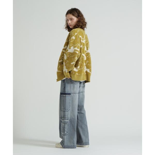 アヴィレックス（AVIREX）/《直営店限定》BOUCLE CAMO KINT CARDIGAN