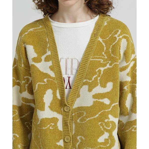 アヴィレックス（AVIREX）/《直営店限定》BOUCLE CAMO KINT CARDIGAN