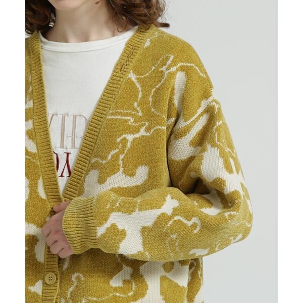 アヴィレックス（AVIREX）/《直営店限定》BOUCLE CAMO KINT CARDIGAN