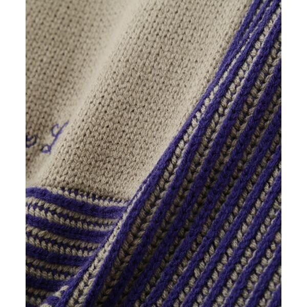 アヴィレックス（AVIREX）/《直営店限定》MELANGE SWITCHING KINT PULLOVER／メランジニット