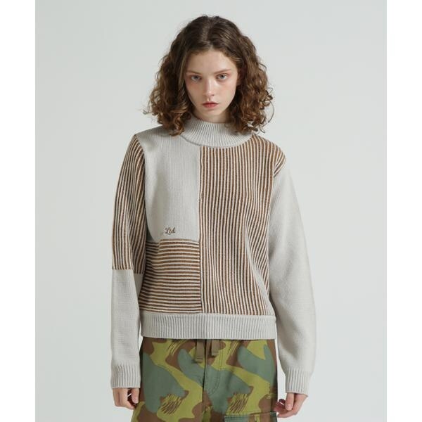 アヴィレックス（AVIREX）/《直営店限定》MELANGE SWITCHING KINT PULLOVER／メランジニット