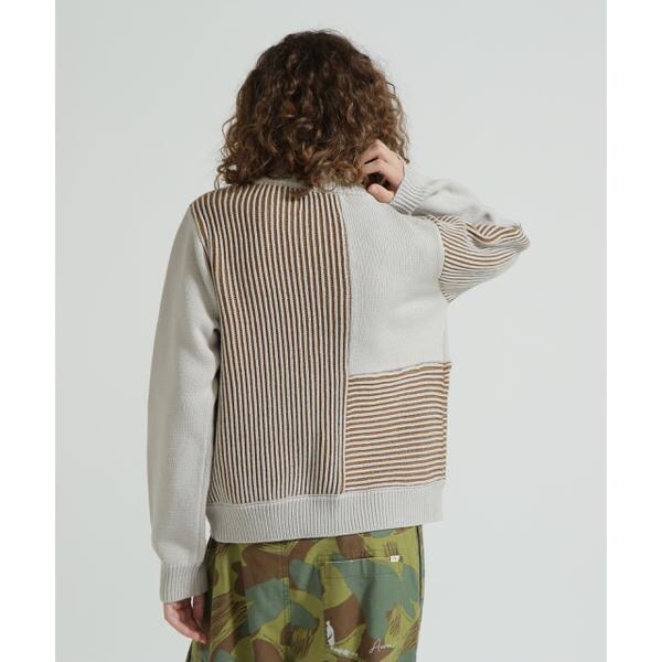 アヴィレックス（AVIREX）/《直営店限定》MELANGE SWITCHING KINT PULLOVER／メランジニット