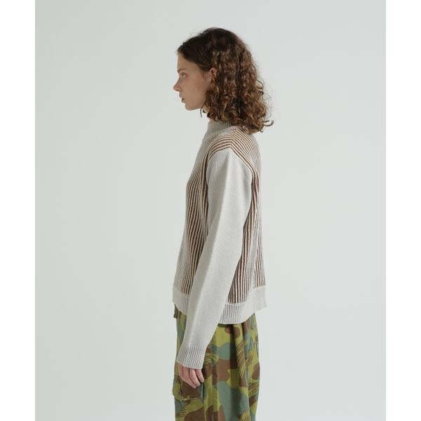 アヴィレックス（AVIREX）/《直営店限定》MELANGE SWITCHING KINT PULLOVER／メランジニット