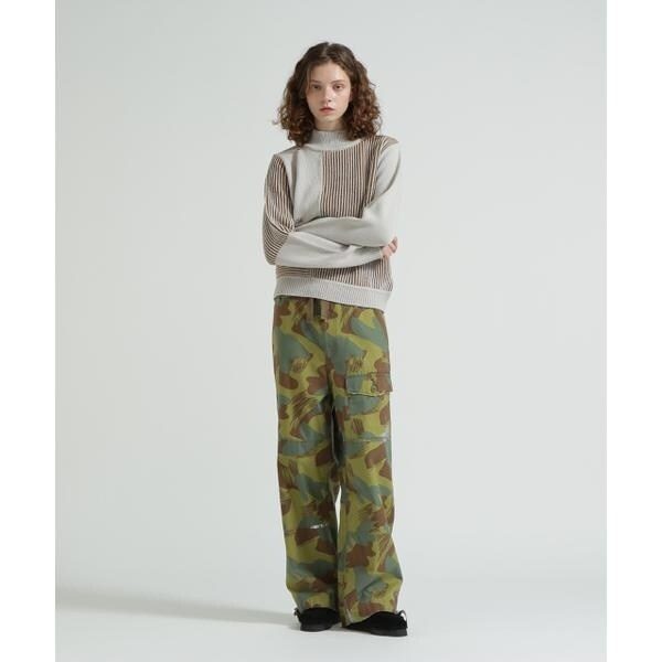 アヴィレックス（AVIREX）/《直営店限定》MELANGE SWITCHING KINT PULLOVER／メランジニット