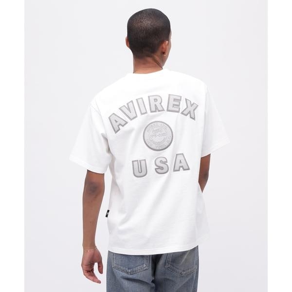 アヴィレックス（AVIREX）/《50th Anniversary》LEATHER PATCHED VARSITY T−SHIRT