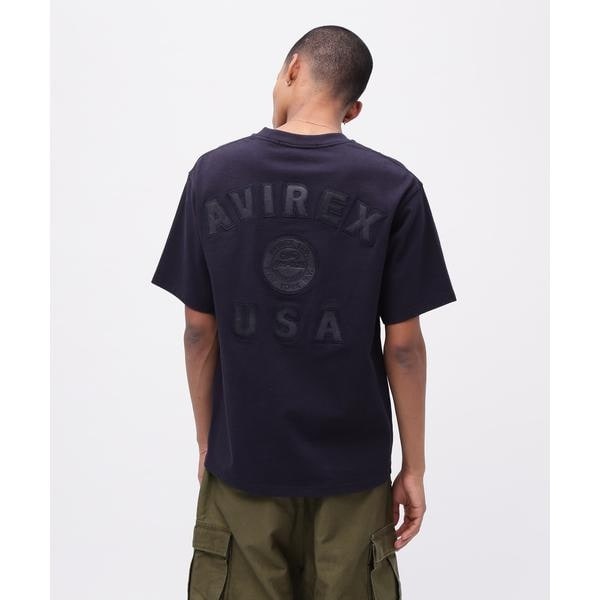 アヴィレックス（AVIREX）/《50th Anniversary》LEATHER PATCHED VARSITY T−SHIRT