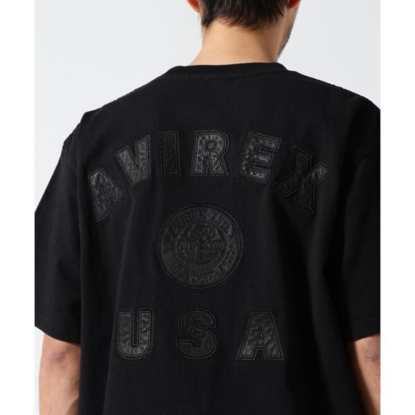 アヴィレックス（AVIREX）/《50th Anniversary》LEATHER PATCHED VARSITY T−SHIRT