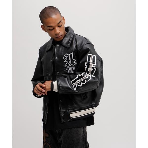 アヴィレックス（AVIREX）/《50th Anniversary》GRAPHIC VARSITY LEATHER JACKET