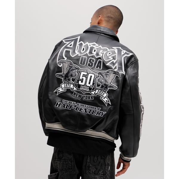 アヴィレックス（AVIREX）/《50th Anniversary》GRAPHIC VARSITY LEATHER JACKET